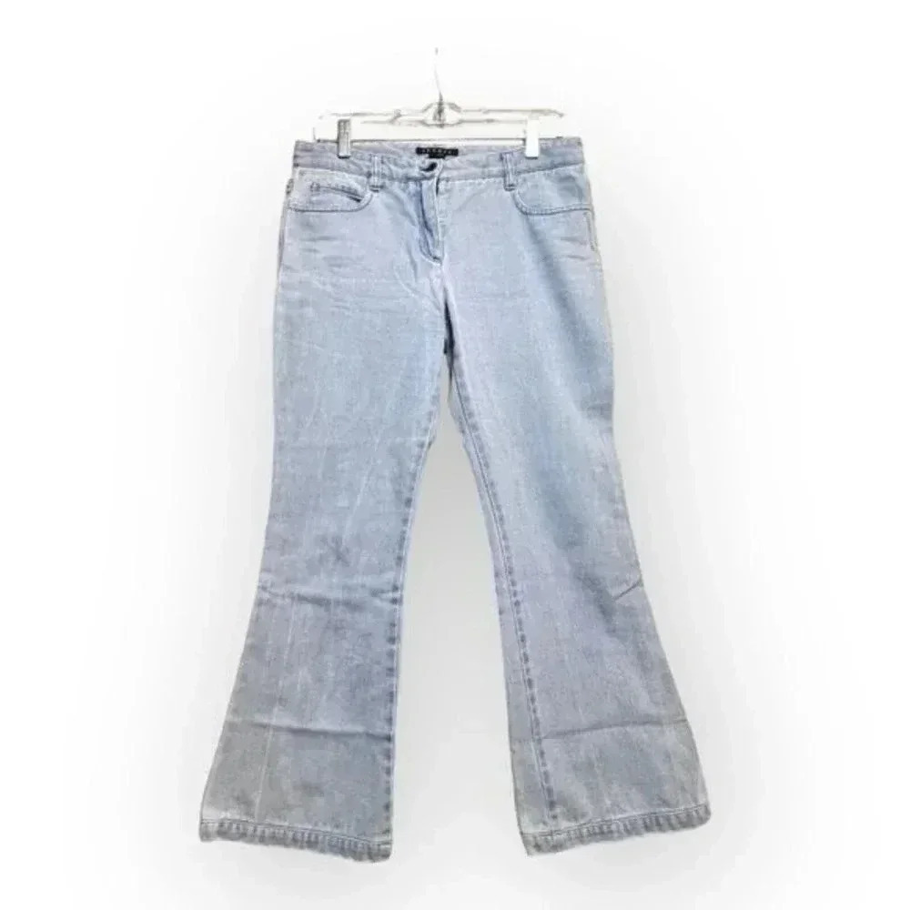 Theory Womens Womens Light Wash Flare Low Rise Jeans Sz 6 Retro Classic Everyday